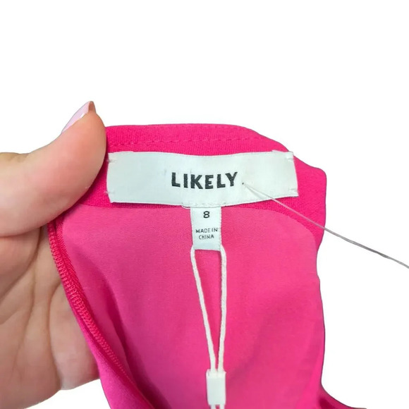 LIKELY Cordelia Dress in Fuchsia‎ Hot Pink Sleeveless Size 8 - Picture 10 of 14